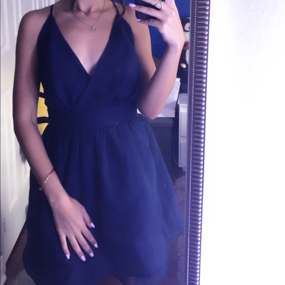 Ladies evening dress in navy blue size XS